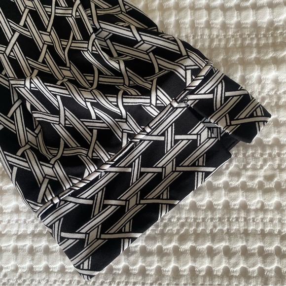 Belted Midi Shirt Dress Half Sleeves Geometric Print L 12 14 Laundry by Design - Picture 4 of 13